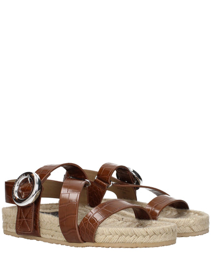 Stella McCartney Brown Leather Flat Sandals