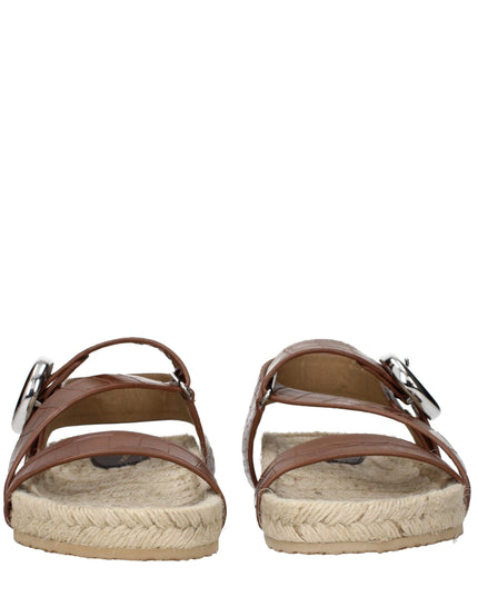 Stella McCartney Brown Leather Flat Sandals