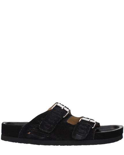 Isabel Marant Black Leather Slippers
