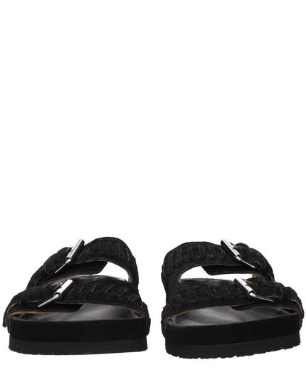 Isabel Marant Black Leather Slippers