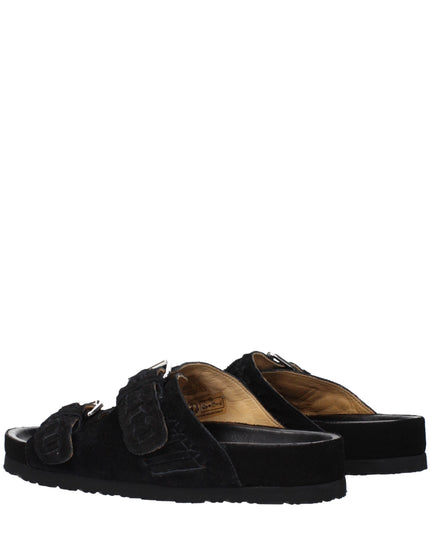 Isabel Marant Black Leather Slippers