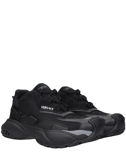 Versace Black Fabric Athletic Sneakers