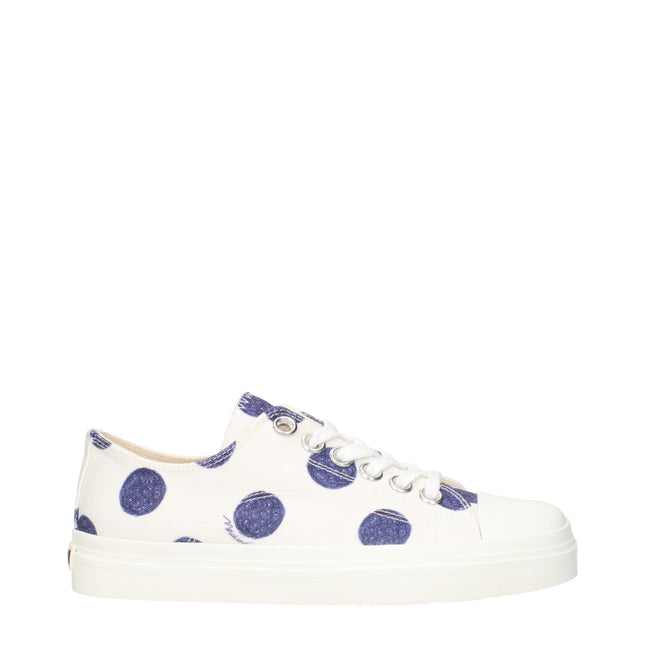 Moschino White Fabric Low Top Sneakers