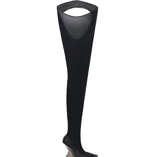 The Attico Black Fabric Over The Knee