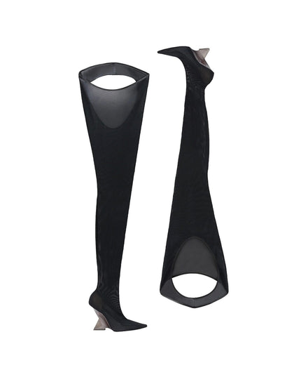 The Attico Black Fabric Over The Knee