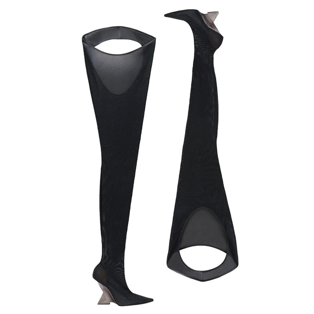 The Attico Black Fabric Over The Knee