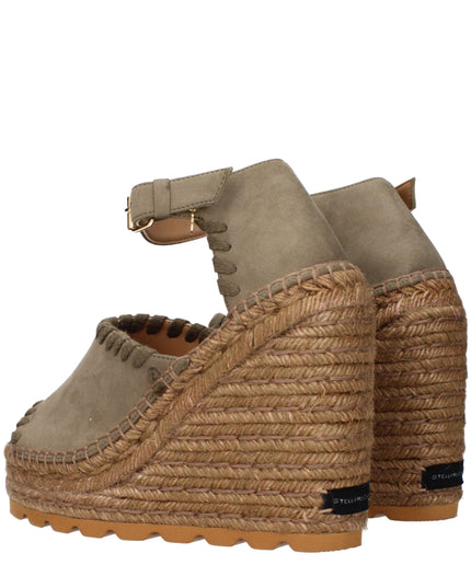 Stella McCartney Green Leather Wedge Sandals