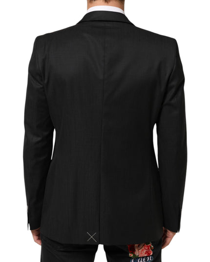 Dolce & Gabbana Black Single Breasted Men Coat MARTINI Blazer