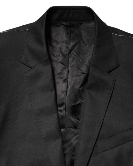 Dolce & Gabbana Black Single Breasted Men Coat MARTINI Blazer