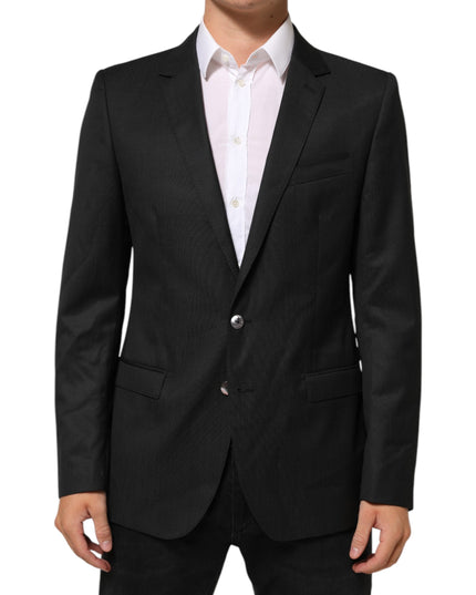 Dolce & Gabbana Black Single Breasted Men Coat MARTINI Blazer