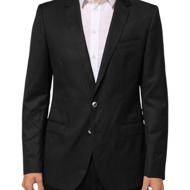 Dolce & Gabbana Black Single Breasted Men Coat MARTINI Blazer