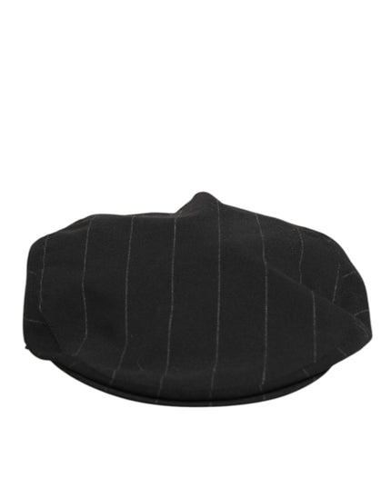 Dolce & Gabbana Black Polyester Newsboy Men Cloth Capello Hat