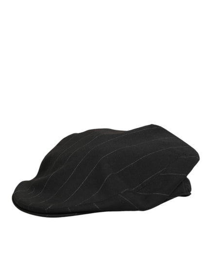 Dolce & Gabbana Black Polyester Newsboy Men Cloth Capello Hat