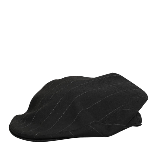 Dolce & Gabbana Black Polyester Newsboy Men Cloth Capello Hat
