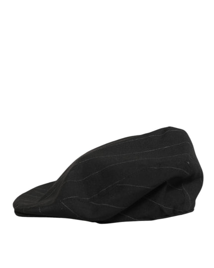 Dolce & Gabbana Black Polyester Newsboy Men Cloth Capello Hat