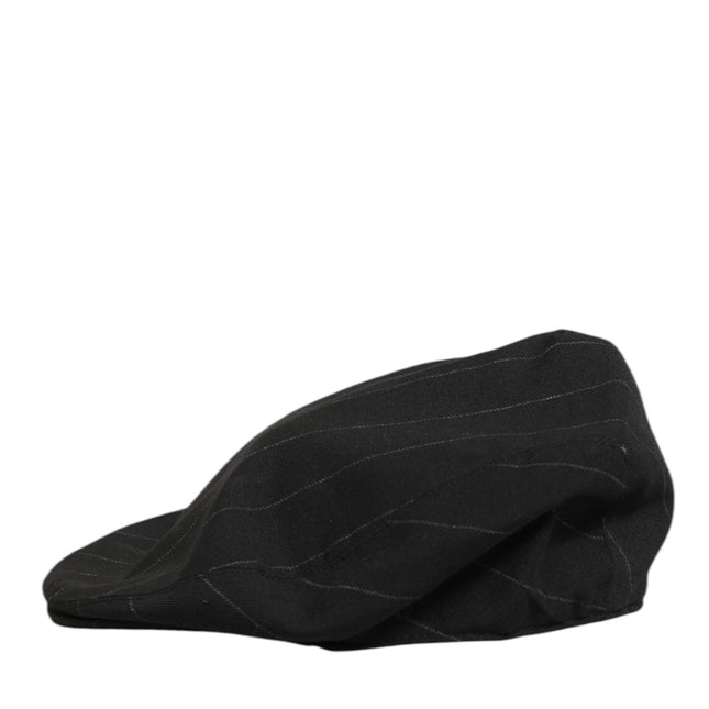 Dolce & Gabbana Black Polyester Newsboy Men Cloth Capello Hat
