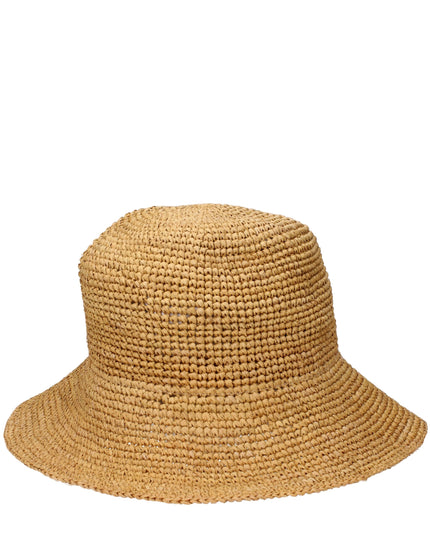 Max Mara Beige Raffia Bucket Hat