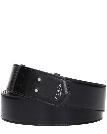 Alaïa Black Leather Regular Belt