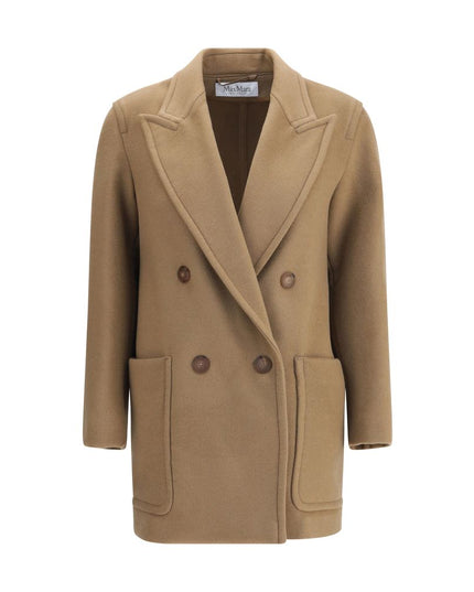 Max Mara Beige Fleece Wool Coat