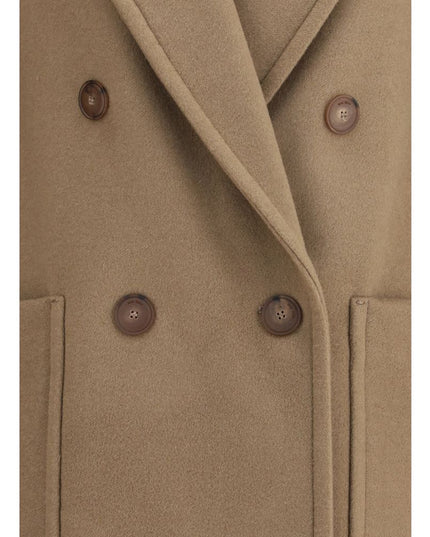 Max Mara Beige Fleece Wool Coat