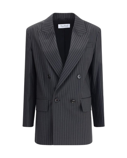Max Mara Black Fleece Wool Blazer