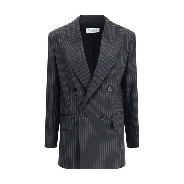 Max Mara Black Fleece Wool Blazer