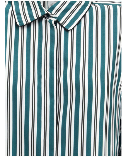 Max Mara Green Silk Pattern Shirt