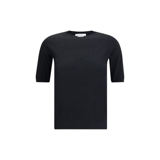 Max Mara Black Fleece Wool Top