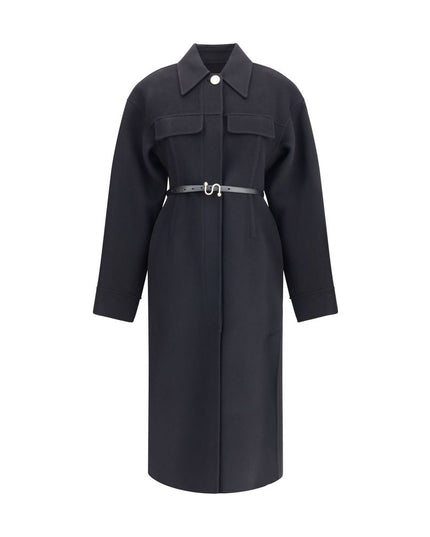 Max Mara Black Fleece Wool Coat