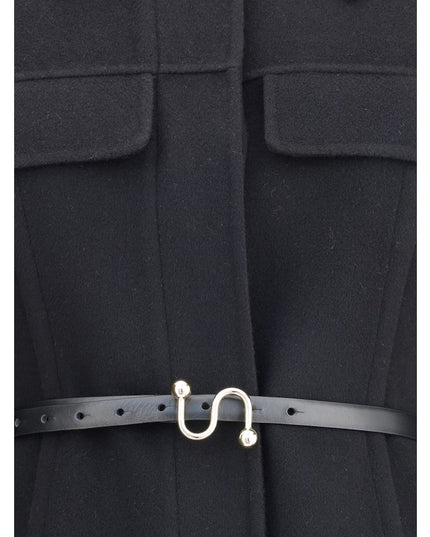 Max Mara Black Fleece Wool Coat
