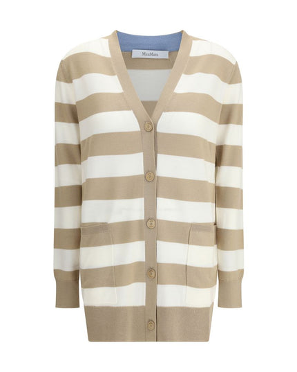 Max Mara Multicolor Fleece Wool Cardigan