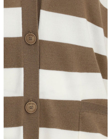 Max Mara Brown Fleece Wool Cardigan