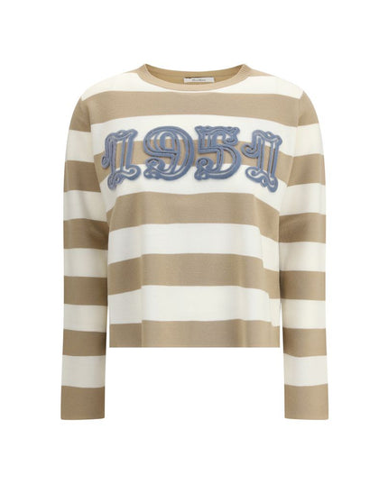 Max Mara Beige Fleece Wool Sweatshirt