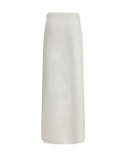 Max Mara White Viscose Long Skirt