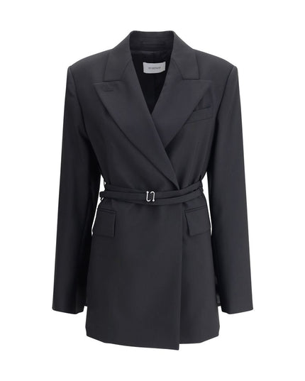 Max Mara Black Fleece Wool Full-Length Jacket