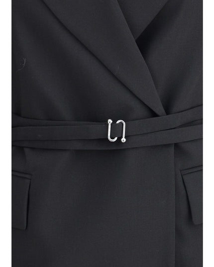 Max Mara Black Fleece Wool Full-Length Jacket