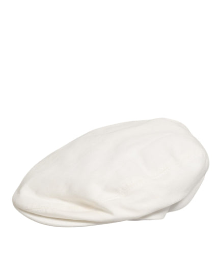 Dolce & Gabbana White Cotton Newsboy Cloth Capello Men Cap Hat