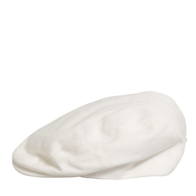 Dolce & Gabbana White Cotton Newsboy Cloth Capello Men Cap Hat