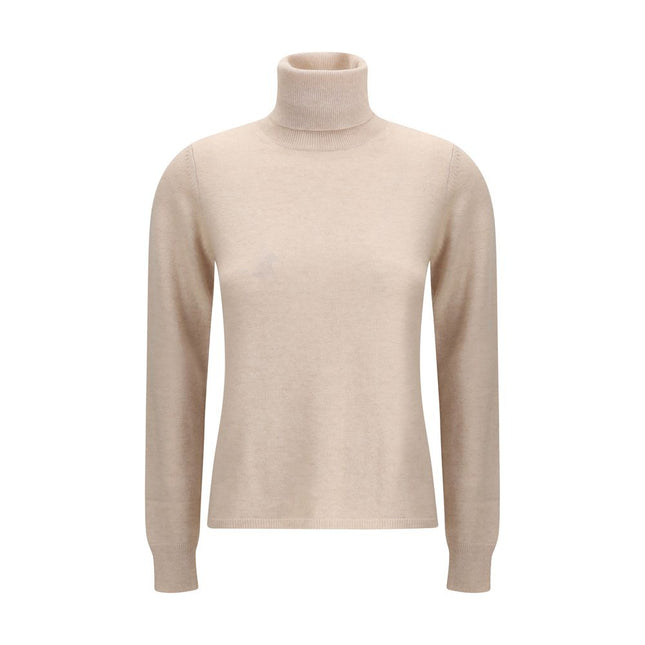 Max Mara Beige Wool Turtleneck