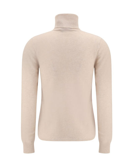Max Mara Beige Wool Turtleneck
