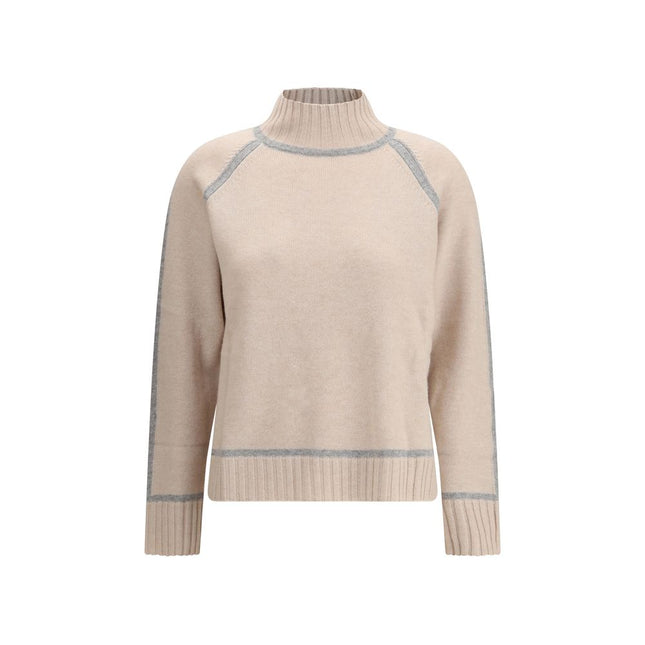 Max Mara Beige Wool Turtleneck