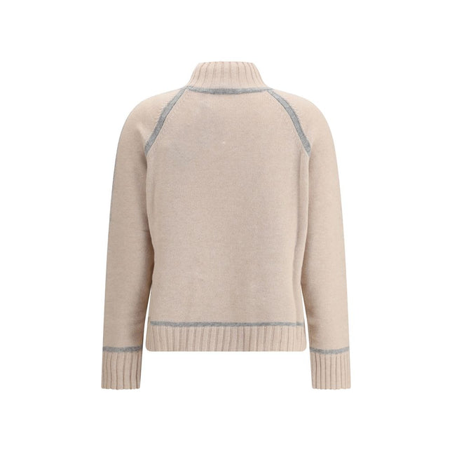 Max Mara Beige Wool Turtleneck