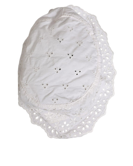 Dolce & Gabbana White Nylon Cut Out Bucket Logo Capello Hat