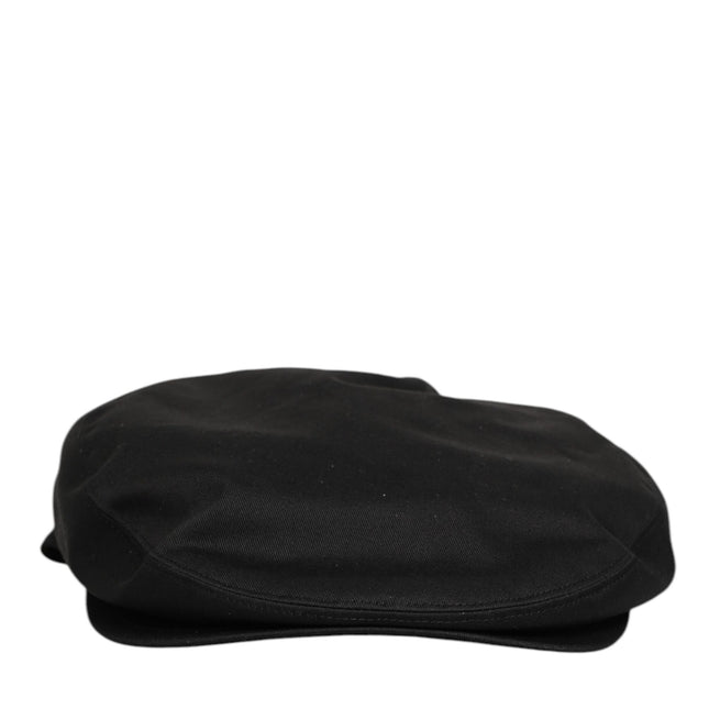 Dolce & Gabbana Black Cotton Dg Logo Newsboy Cloth Capello Hat