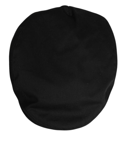 Dolce & Gabbana Black Cotton Dg Logo Newsboy Cloth Capello Hat