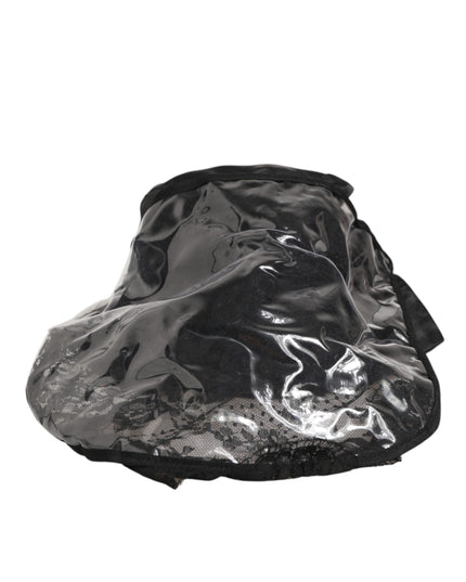 Dolce & Gabbana Black PVC Wide Brim Men Bucket Capello Hat
