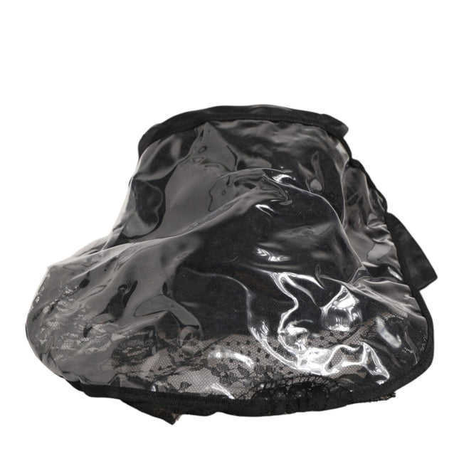 Dolce & Gabbana Black PVC Wide Brim Men Bucket Capello Hat