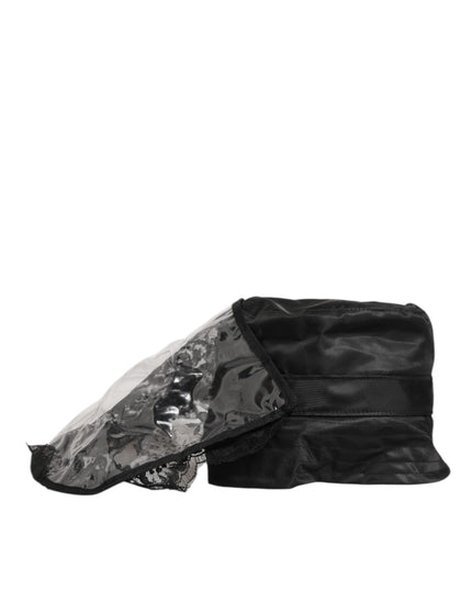 Dolce & Gabbana Black PVC Wide Brim Men Bucket Capello Hat
