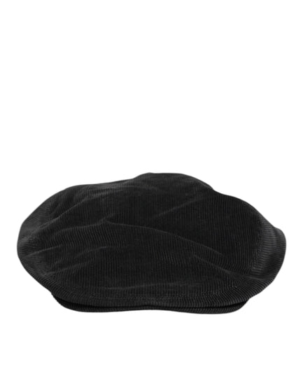 Dolce & Gabbana Black Cotton DG Logo Newsboy Cloth Capello Hat