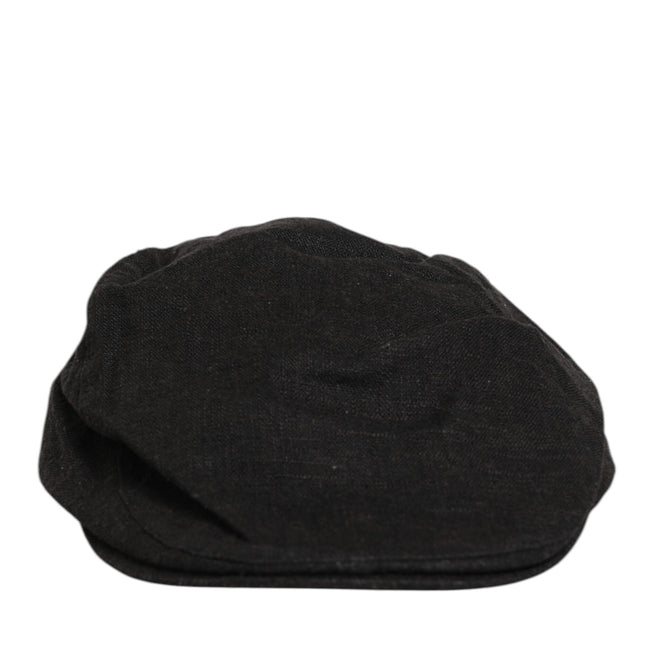 Dolce & Gabbana Black Cotton DG Logo Newsboy Cloth Capello Hat